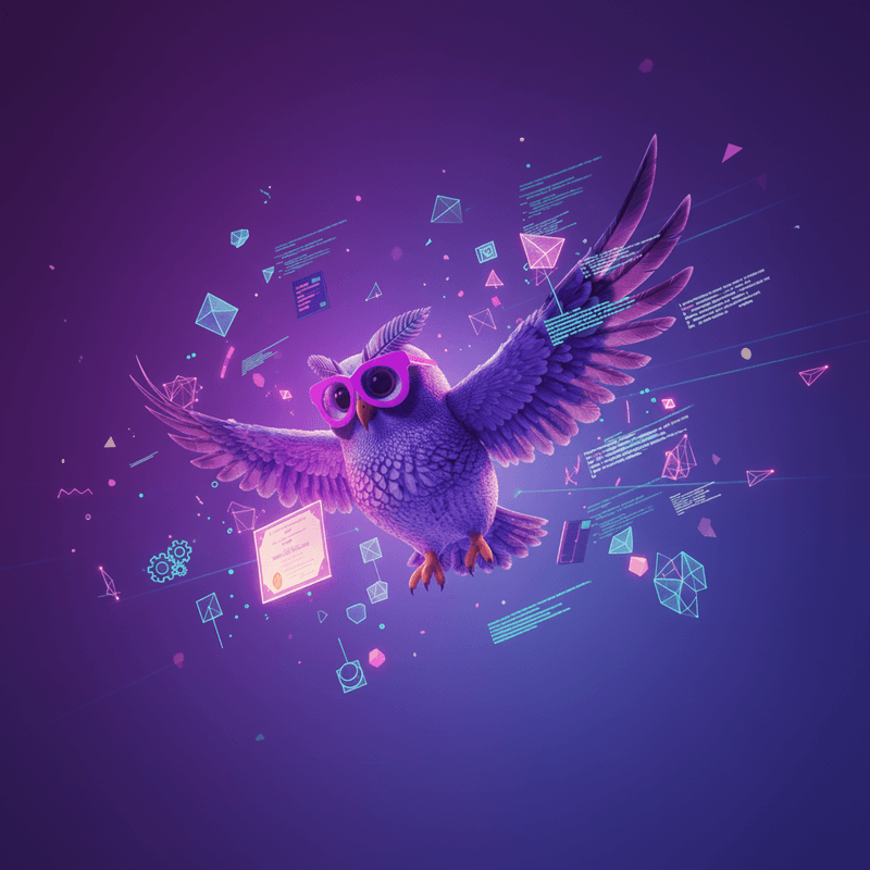 Сова с Web-технологиями - символ мудрости и знаний